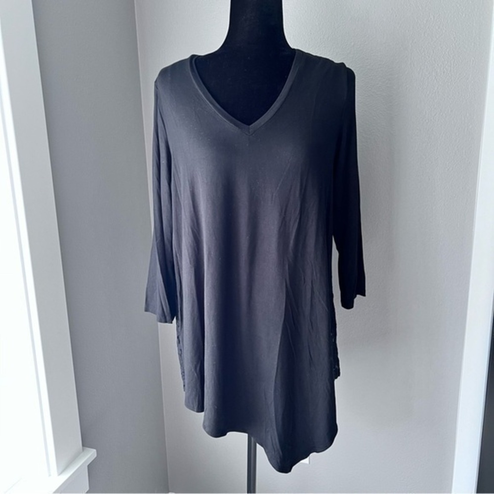 NWT Kate & Mallory black asymmetrical tunic with tank top size medium